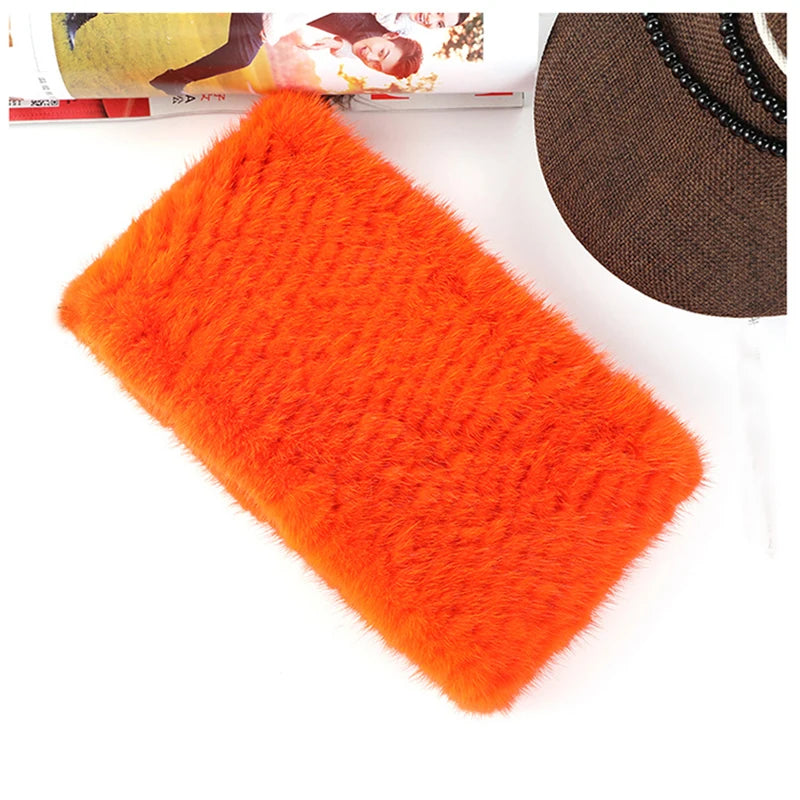 headbands for women Real fur hair band hair accessories Mink knitting female headband for hair Elastic band made scarf