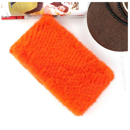 headbands for women Real fur hair band hair accessories Mink knitting female headband for hair Elastic band made scarf