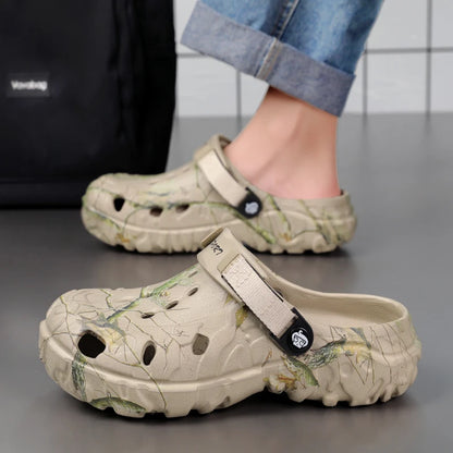Summer Men Slippers Camouflage Platform Outdoor Clogs Shoe Women Beach Sandals Male Soft EVA Indoor Home Slides Big Size 46 47