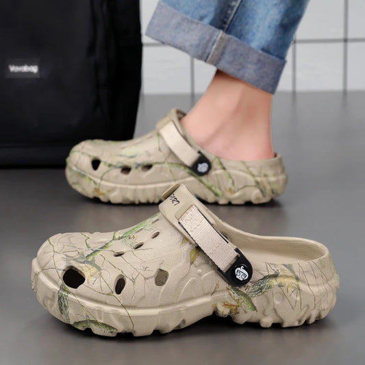 Summer Men Slippers Camouflage Platform Outdoor Clogs Shoe Women Beach Sandals Male Soft EVA Indoor Home Slides Big Size 46 47