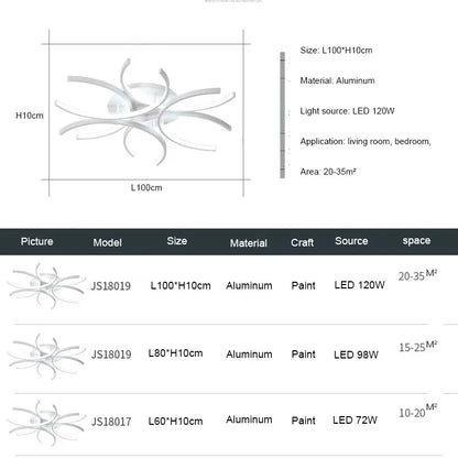 Modern Led Chandelier Lights White Ceiling Lamp Bedroom Circle Attic Living Dining Room Kitchen Interior Light Fixture