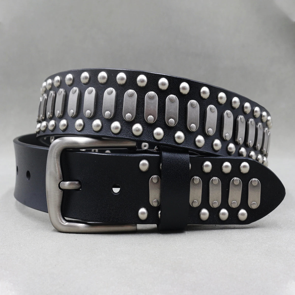 Heavy Metal Punk Belt Genuine Leather Hip Hop Belts For Men Cross Rivet Jeans belt male Strap Ceinture Homme designer belt