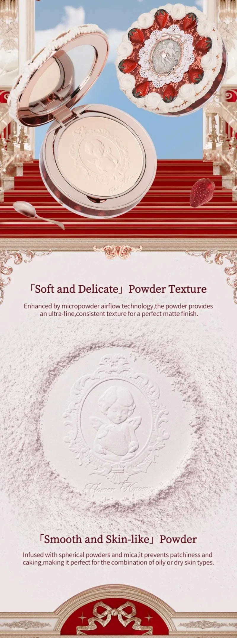 Flower Knows Strawberry Cupid Professional Makeup Set For Women Full Kit Gift Box Eyeshadow Lip Cream Blush Compact Powder Sets
