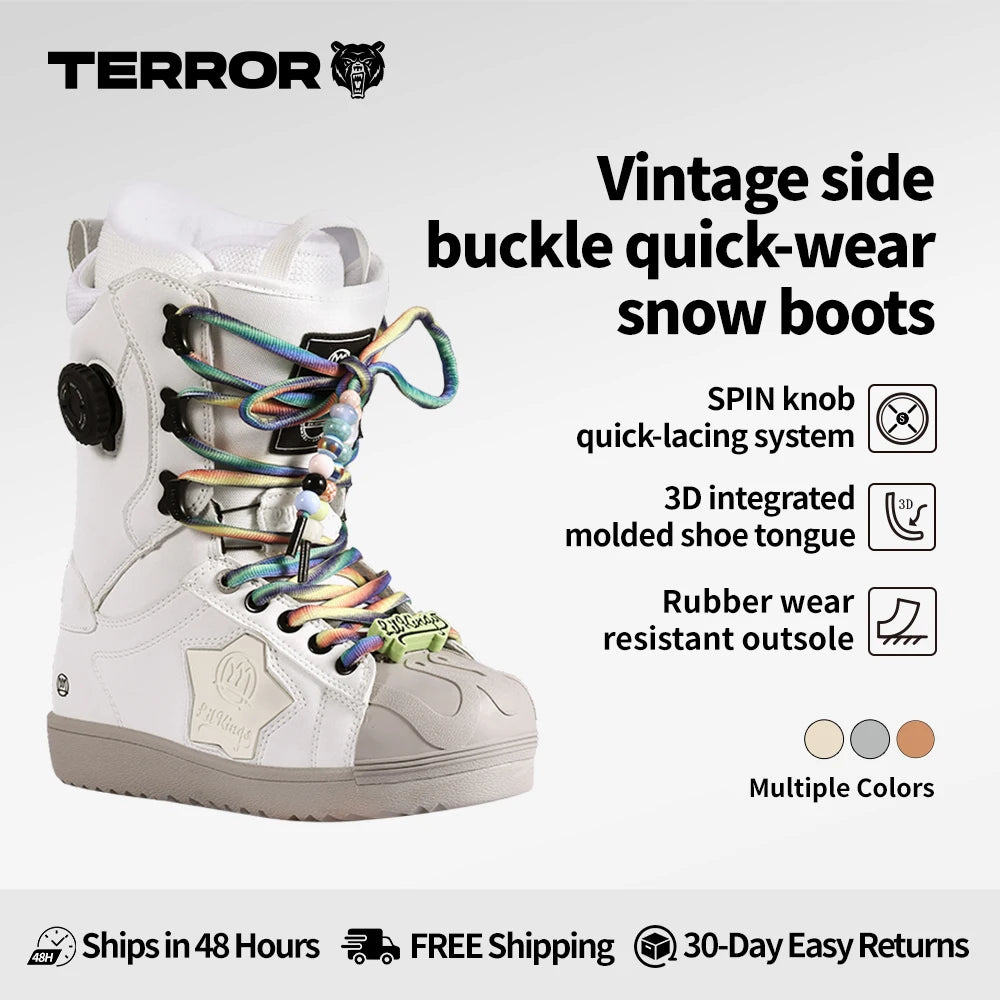 LILKINGS Wishing Star Snowboard Boots Side Buckle Lacing Quick Entry Thermo Liner Women Men 36-45
