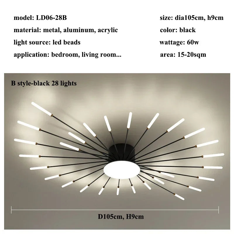 Modern Firework s Led Ceiling Lamp Creativity Living Dining Room Ceiling Chandelier Home Lighting Bedroom Light Luster Luminaire