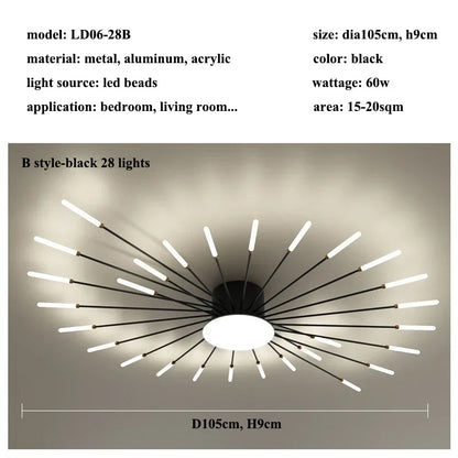 Modern Firework s Led Ceiling Lamp Creativity Living Dining Room Ceiling Chandelier Home Lighting Bedroom Light Luster Luminaire