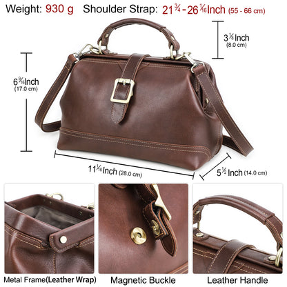 CONTACT'S Genuine Leather Sling Shoulder Bags for Women Luxury Designer Tote Bag Women‘s Bag Handbag Fashion Ladies’ Doctor Bag