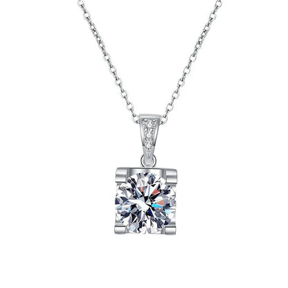 0.5-2CT D Color Moissanite Woman Pendant Sier Necklace For Women Chains Party Bridal Fine Jewelry 925sterling Silver Necklace