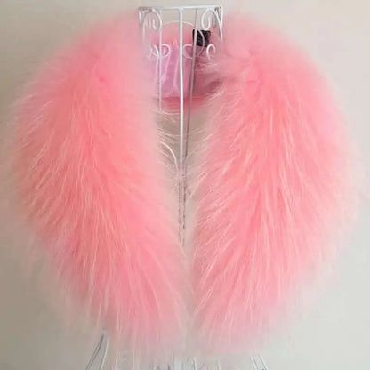 Raccoon Fur Collar Female Winter Fur Collar Coat Jacket Shawl Women Furry Fur Collar Scarves Neck Warmer Natural Fur Scarves
