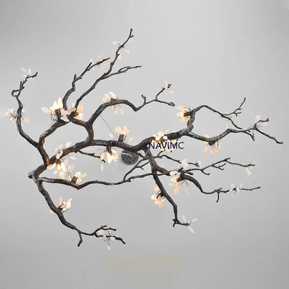 New All Copper LED Creative Branch Chandelier for Living Room, Dining Room Decoration, Lighting Fixtures, and Lobby Lighting