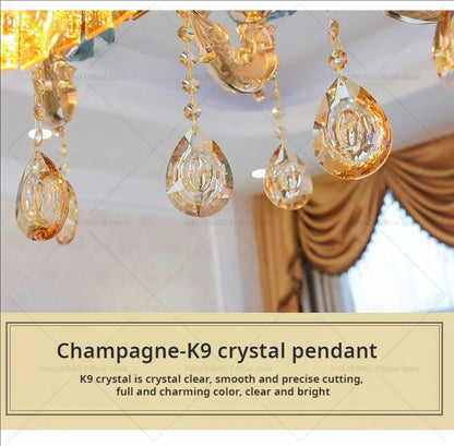 Postmodern Chandelier Living Room Lights European Dining Room Bedroom Home Master Luxury Atmospheric Lamps Villa Crystal Lamps