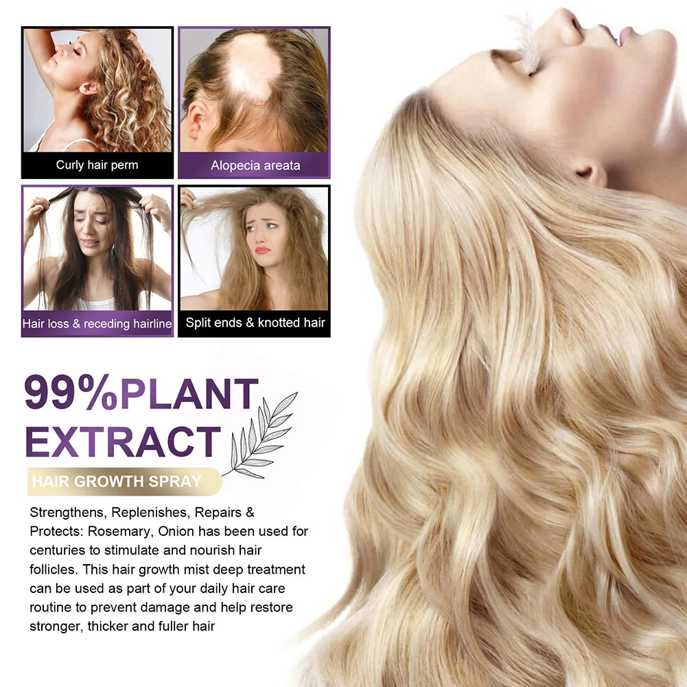 30ml Onion Rosemary Hair Growth Serum Powered With Black Seed-Oil Controls Loss Promotes Growth Shine Hair Softening Spray