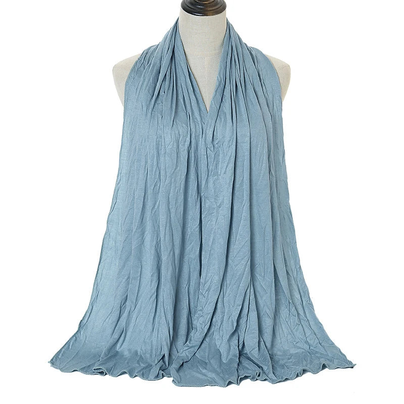 Premium Modal Cotton Jersey Hijab Scarf Long Muslim Shawl Plain Soft Turban Tie Head Wraps For Women Africa Headband 170x60cm