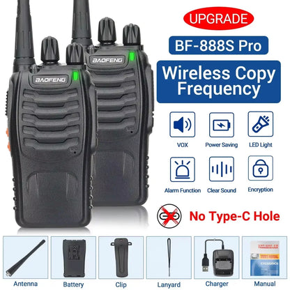 Baofeng BF-88E Walkie Talkie Wireless Copy Frequency Long Range UHF 400-470MHz Portable Ham Two Way Radio for Hunting