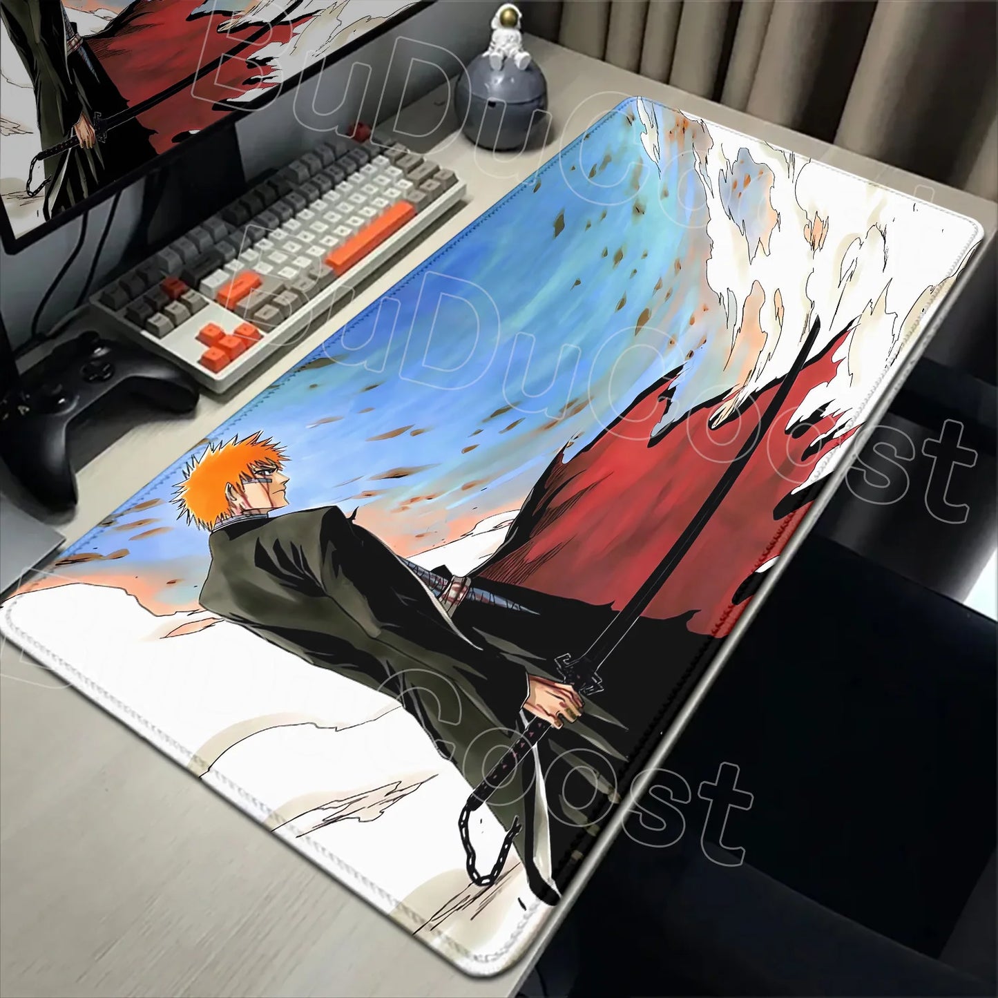 2026 New Anime HD Wallpaper Bleach Mouse Pad Laptop Gaming Keyboard Mat XXL Large 900x400mm Desk Mat Cool E-sports Mats Mousepad