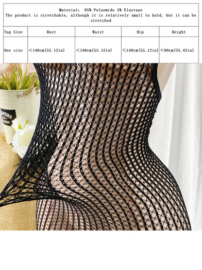1PC Sexy Women Fishnet Cover Up Without Bikini Hollow Out Bodycon Dress  See Through Beachwear Summer Women's Swimwear