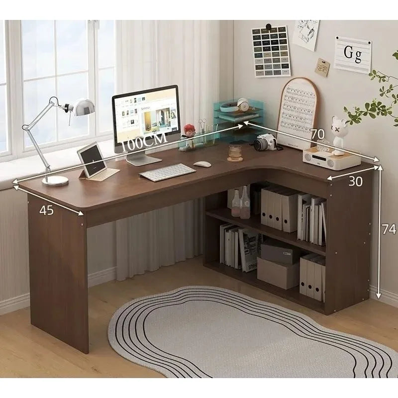 Corner Computer Desk Corner Desk Home Study Table Bedroom Girls Dresser Bookcase Integrated Desk