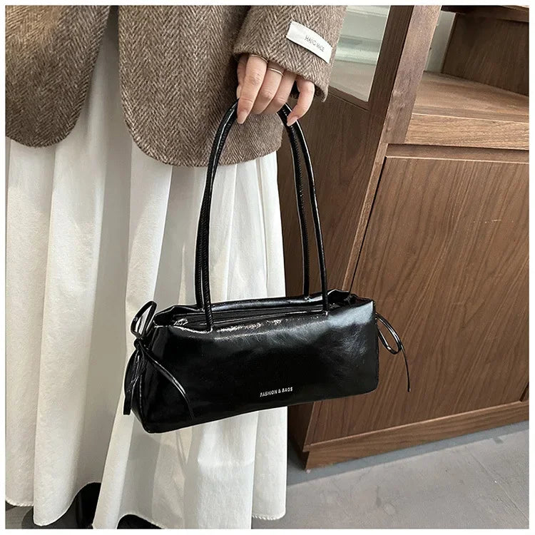 New Solid Color Women's Handbag Soft Pu with Knot Shoulder Bag Underarm Bag Lady Designer Bags Luxury Bolsa Feminina handbags