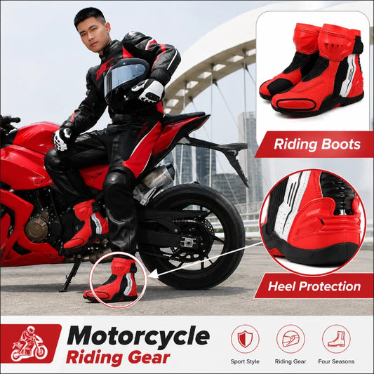 Motorcycle Riding Boots Men Sport Racing Short Boots Riding Shoes Touring Moto Riding Gear Four Seasons