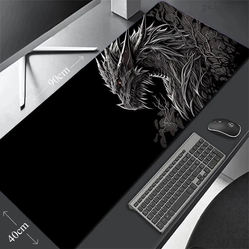 Large Table Carpet Dragon Mouse pad Gamer Mousepad Gaming Mouse Mat Black Desk Mat Soft Computer Desk Pad Waterproof