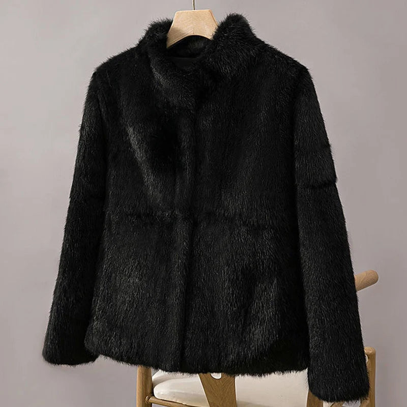 2024 Natural Rabbit Fur Coat Women Winter Jacket Real leather and fur promotion clothing Female On Offer
