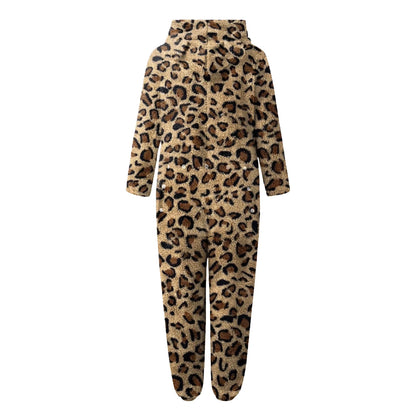 2025 New Sexy Onesies for Women Plush Hooded Bum Open Ass Flap Jumpsuit Thicken Pajamas Solid Long-Sleeve Zipper Sleepwear