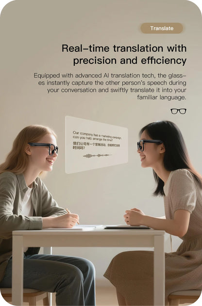 PEJE AI Smart Glasses with Camera, 1080P HD Video Recording Glasses, AI Assistant (ChatGPT/Doubao), Real-Time Translation