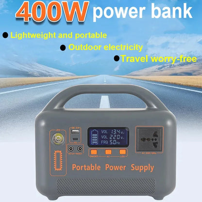 400W Portable Power Station Solar Generator 192Wh LiFePo4 Battery220V Energy Power Plant for Camping RV with Solar Panel Charger