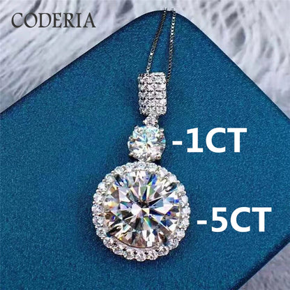 Classic D Color 6-11 CT Moissanite Necklace Diamond Pendant Plated 18K Gold Sterling Silver Wedding Necklace Luxury GRA Jewelry