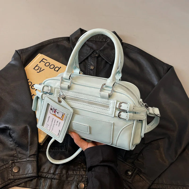 Stylish Design Glossy PU Sqeare Shoulder & Crossbody Bags Solid Zipper Hot Trendy Designer Style Handbags for Women 2025 New
