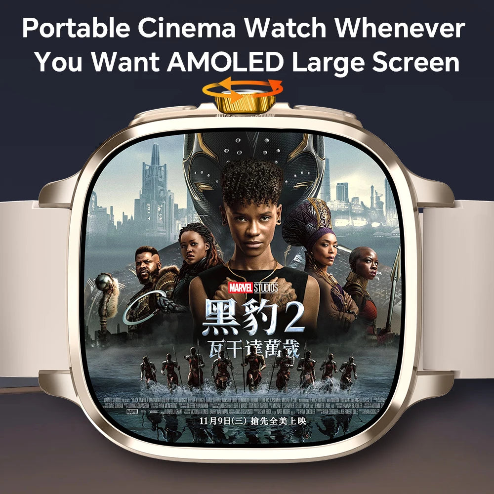 Global Version Smartwatch 2.4 inch Amoled Screen insert Sim Card GPS WIFI 190° Rotating Camera Game Android 13.0 Smart Watch