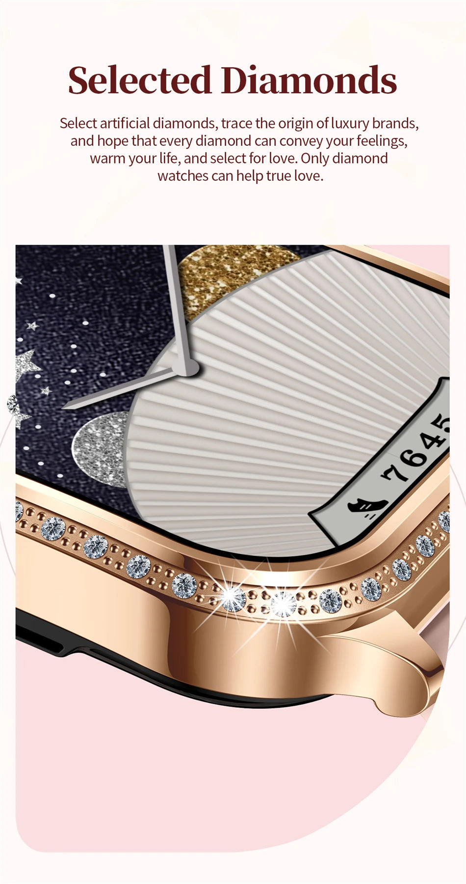 Fashion Women Diamond Watch 1.75 inch 360*360 HD Display Heart Rate Blood Oxygen Monitoring Bluetooth Call Smartwatch 2026 New