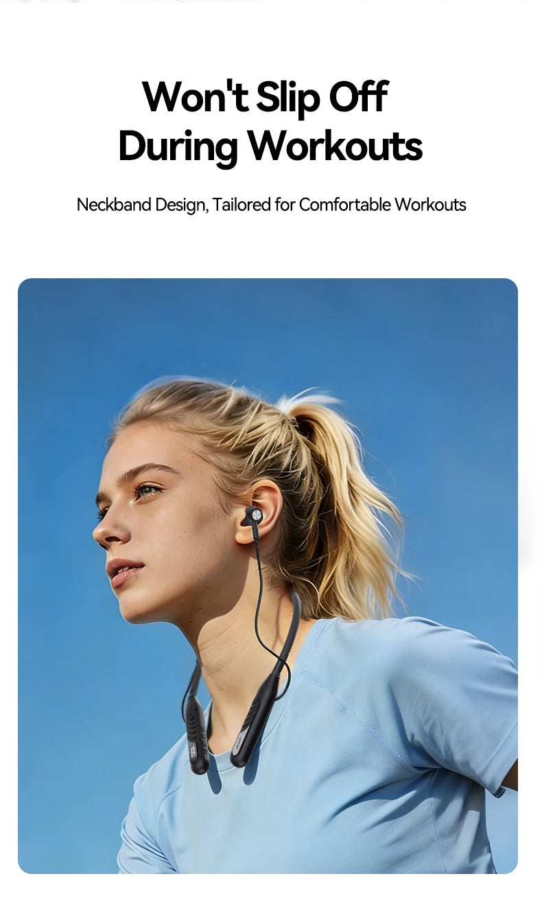 Acer OHR635 Neckband Bluetooth Headphones 40H Playtime Digital Display Wireless 6.0 Earphones with Mic