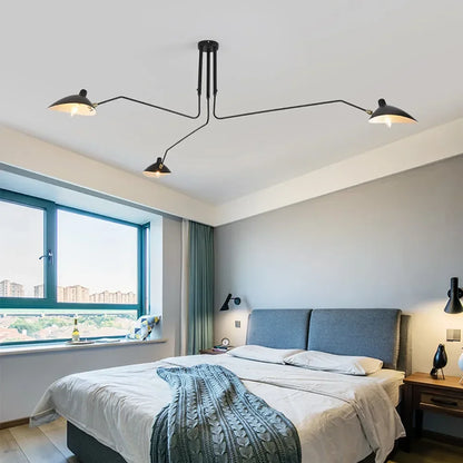 Industry Ceiling Lamp Nordic Black Spider Light Led Iron Black Ceiling Light for Home Decor Living Room Led Chandeliers Lights