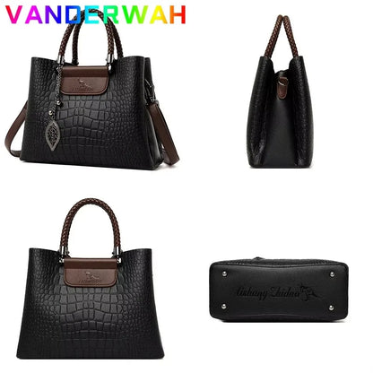 Genuine Soft Pu Leather Handbags for Women Vintage Shoulder Tote Bag Luxury Designer Ladies Large Capacity Purse Bags Sac A Main