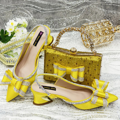 Venus Chan 2025 New Olive Green Pointed Toe INS Party Wedding Italy Design Women's High Heels Shoes and Bag to Match Italian