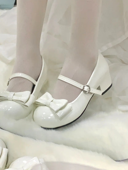 Women Lolita Shoes Round Toe Women Flats Cross Straps Bow Cute Pumps Girls Princess Party Shoes Trend Luxury Mary Jane Shoes