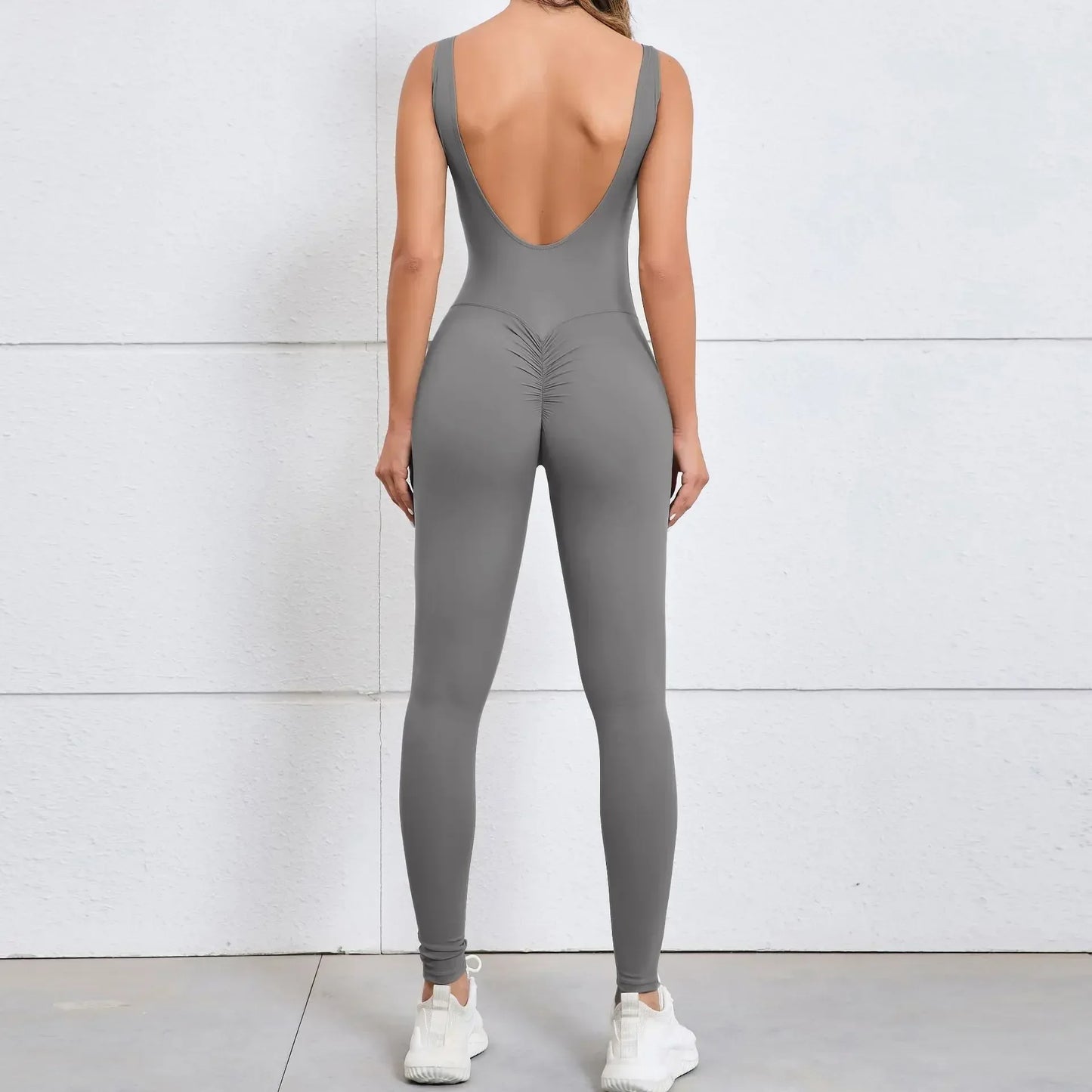 Gym Jumpsuit Woman Padding Sports Overalls for Women Push Up Rompers for Woman Clothes Monos Mujer Gray Coffee Navy Black Red