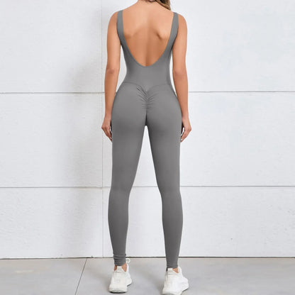 Gym Jumpsuit Woman Padding Sports Overalls for Women Push Up Rompers for Woman Clothes Monos Mujer Gray Coffee Navy Black Red