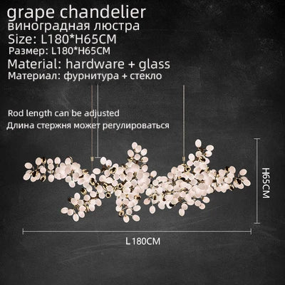 Nordic Luxury Grapes Bunch Hanging Chandelier Lamp for Dining Room Living Room Loft Villa Hotel Hall Decor Pendant Lights