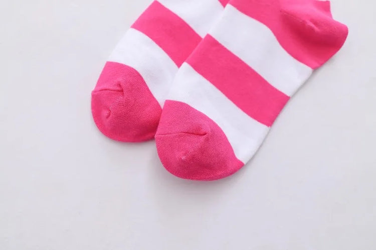 1/2 Pairs Women Over The Knee Socks Cotton Thigh High Socks Black White Blue Colorful Striped Pattern Fashion Casual Daily Wear
