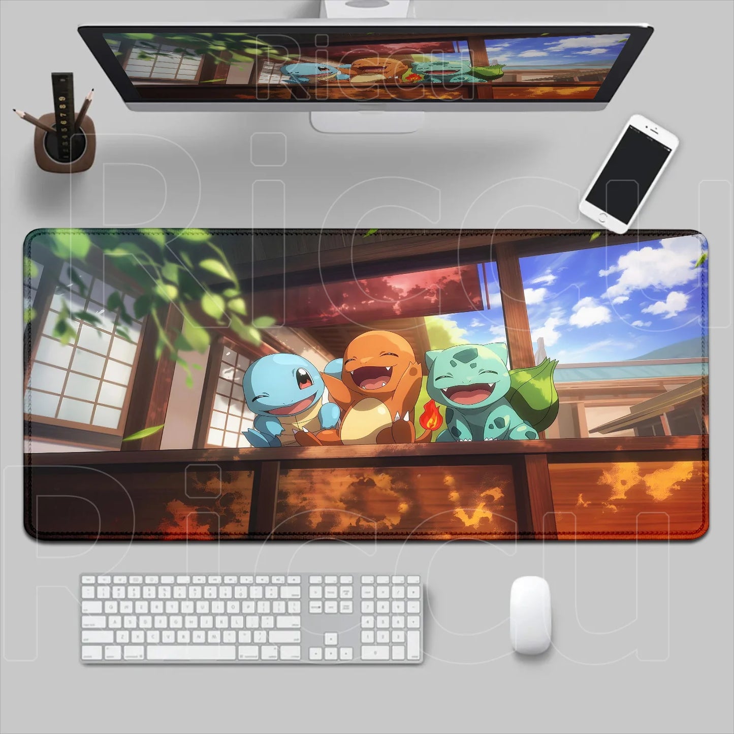 P-pokemon Bulbasaur Mouse Mats Rubber Mousepad Large Anime Gaming Accessories Pad Kawaii Carpet Cabinet Keyboard Office Deskmat