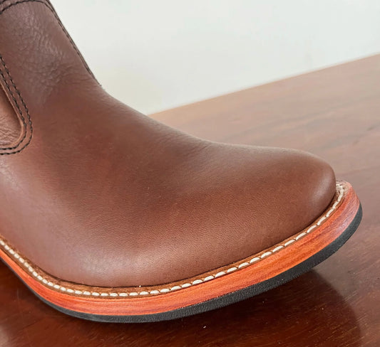 LL750 Men High Shaft Engineer Leather Boots Goodyear Welt Vintage Buckle Strap Thick Sole Motorcycle Boots For Men Daily Wear