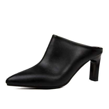 2022 Spring Summer Women Designer Shoes Pointed Toe Mules Slippers Ladies Luxury Brand High Heel Sandals