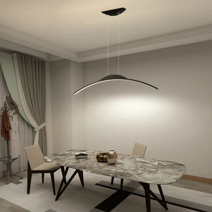 Curved Arc Chandelier for Dining Room Kitchen Bar Living Bedroom Ceiling Pendant Lamp Simple Suspension