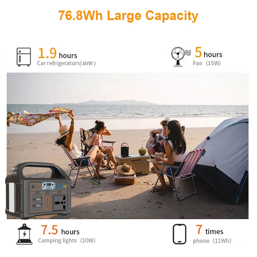 Gaiaray 100W Portable Power Station Solar Generator AC 220V 110V Emergency Power Plant LiFePO4 Charging Station 15W Solar Panel