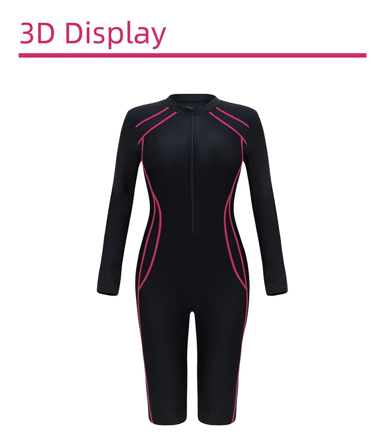 Women's Swimsuit With Sleeve One Piece Bathing Suit Female Beachwear Sport Style Swimming Costume Woman Swimwear Surfing Suit