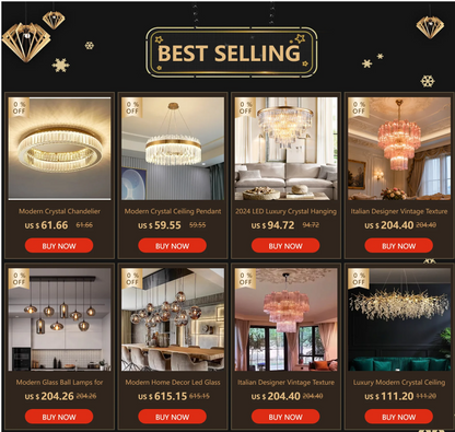 Modern Vintage French Glass Living Room Chandelier Designer Bedroom Mid-Century Style Duplex-Style Dining RoomLarge Villa Lights