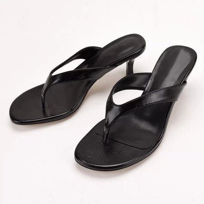 Women Slippers Fashion High Heeled Mule Shoes Designer Flip Flops for Woman Summer Open Toe Casual Shoes Zapatos Mujer 7881