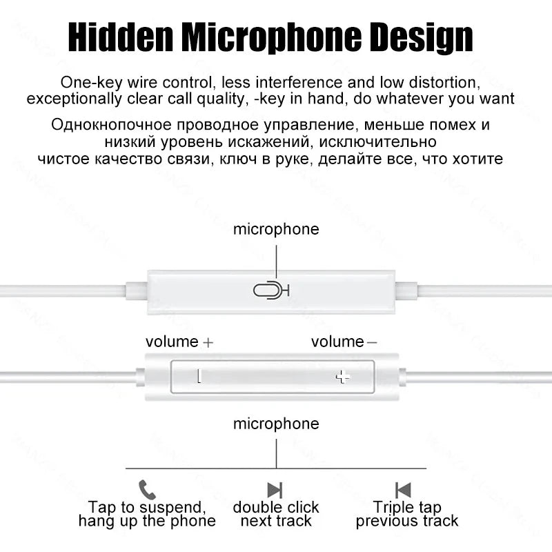 Original Headphones For iPhone 15 14 11 12 13 Pro Max Earphones XR X XS 8 Plus Bluetooth Wired Earbuds Headset Accessories
